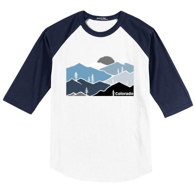 Colorado Mountain Outdoor Retro Landscape Funny Gift Baseball Sleeve Shirt