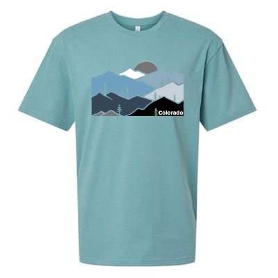 Colorado Mountain Outdoor Retro Landscape Funny Gift Sueded Cloud Jersey T-Shirt