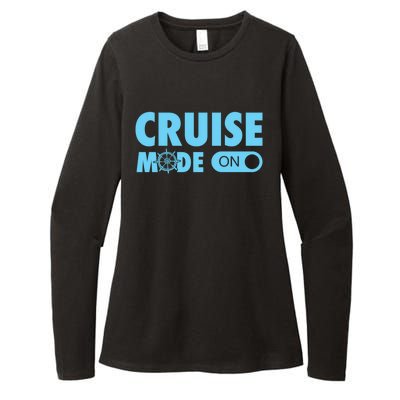 Cruise Mode On Cruise Ship Family Vacation On Button Gift Womens CVC Long Sleeve Shirt