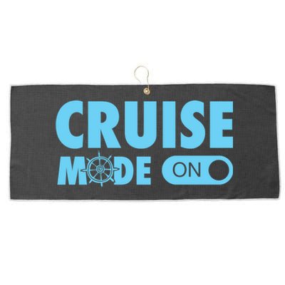 Cruise Mode On Cruise Ship Family Vacation On Button Gift Large Microfiber Waffle Golf Towel