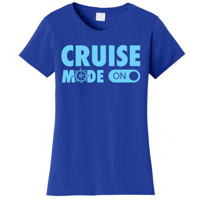 Cruise Mode On Cruise Ship Family Vacation On Button Gift Women's T-Shirt