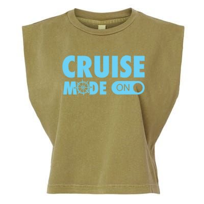 Cruise Mode On Cruise Ship Family Vacation On Button Gift Garment-Dyed Women's Muscle Tee