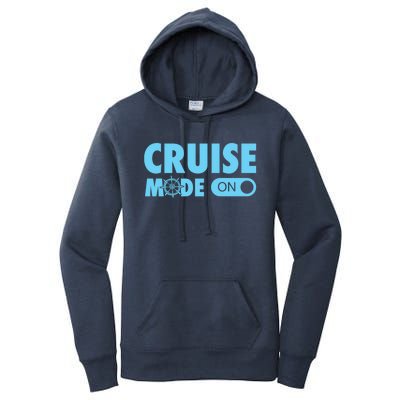 Cruise Mode On Cruise Ship Family Vacation On Button Gift Women's Pullover Hoodie