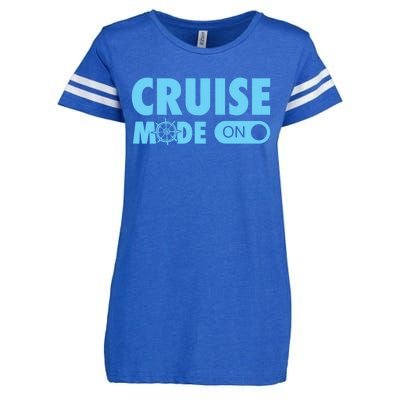 Cruise Mode On Cruise Ship Family Vacation On Button Gift Enza Ladies Jersey Football T-Shirt