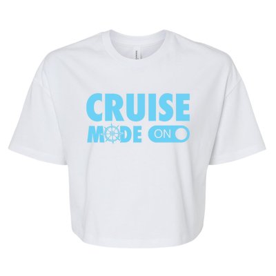 Cruise Mode On Cruise Ship Family Vacation On Button Gift Bella+Canvas Jersey Crop Tee