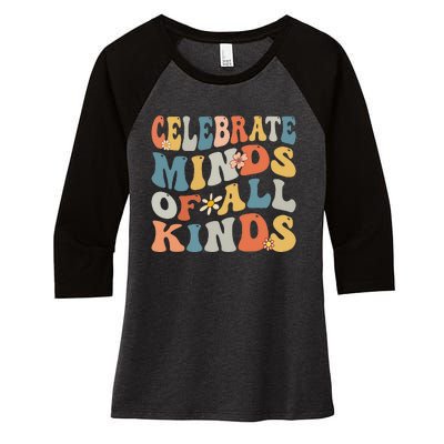 Celebrate Minds Of All Kinds Women's Tri-Blend 3/4-Sleeve Raglan Shirt