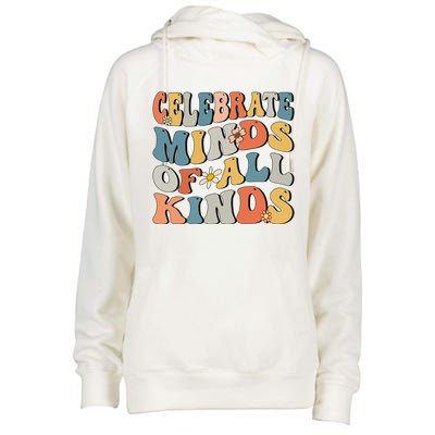 Celebrate Minds Of All Kinds Womens Funnel Neck Pullover Hood