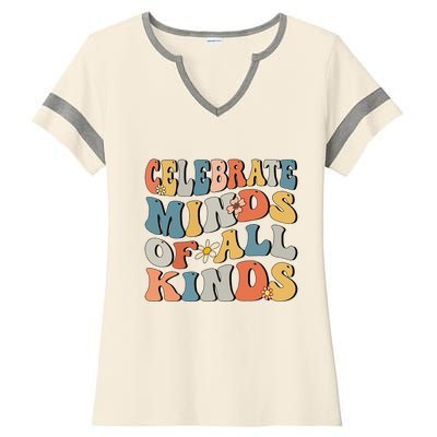 Celebrate Minds Of All Kinds Ladies Halftime Notch Neck Tee