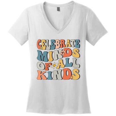 Celebrate Minds Of All Kinds Women's V-Neck T-Shirt