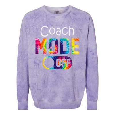 Coach Mode Off Happy Last Day Of School Tie Dye Summer Colorblast Crewneck Sweatshirt