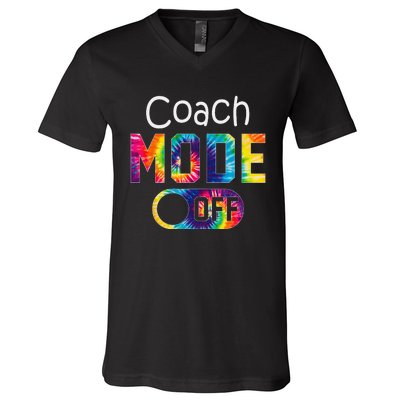 Coach Mode Off Happy Last Day Of School Tie Dye Summer V-Neck T-Shirt