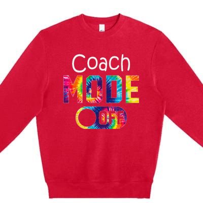 Coach Mode Off Happy Last Day Of School Tie Dye Summer Premium Crewneck Sweatshirt