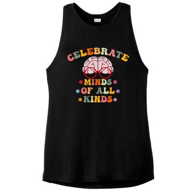 Celebrate Minds Of All Kinds Mental Health Autism Awareness Ladies PosiCharge Tri-Blend Wicking Tank