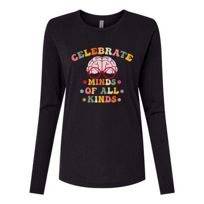 Celebrate Minds Of All Kinds Mental Health Autism Awareness Womens Cotton Relaxed Long Sleeve T-Shirt