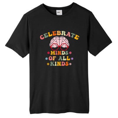 Celebrate Minds Of All Kinds Mental Health Autism Awareness Tall Fusion ChromaSoft Performance T-Shirt