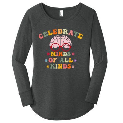 Celebrate Minds Of All Kinds Mental Health Autism Awareness Women's Perfect Tri Tunic Long Sleeve Shirt