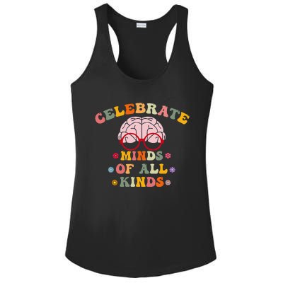 Celebrate Minds Of All Kinds Mental Health Autism Awareness Ladies PosiCharge Competitor Racerback Tank