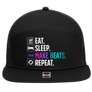 Cool Music Producer For Men Women DJ Beatmaker EDM Musician 7 Panel Mesh Trucker Snapback Hat