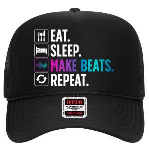 Cool Music Producer For Men Women DJ Beatmaker EDM Musician High Crown Mesh Back Trucker Hat