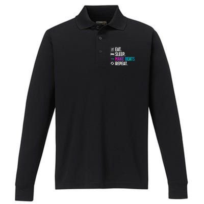 Cool Music Producer For Men Women DJ Beatmaker EDM Musician Performance Long Sleeve Polo