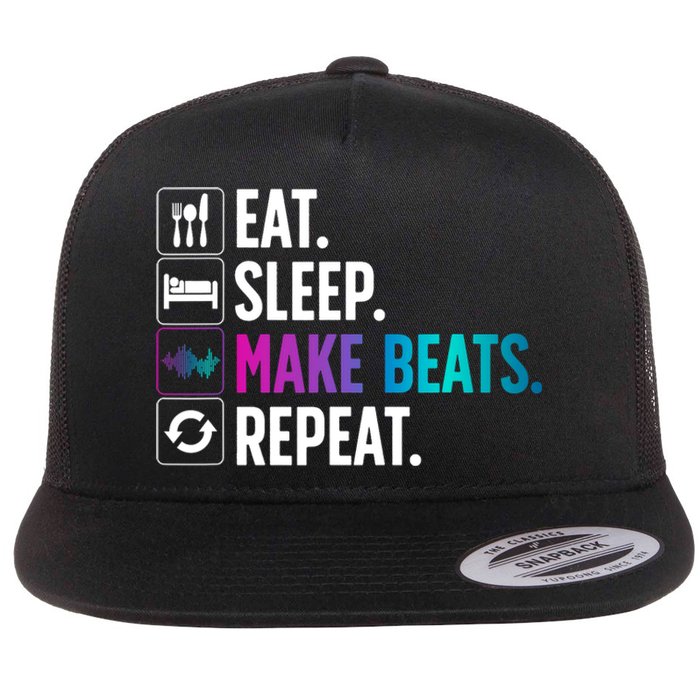 Cool Music Producer For Men Women DJ Beatmaker EDM Musician Flat Bill Trucker Hat