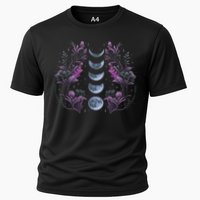 Celestial Moon Phase Boho Wildflowers Zodiac Witchcore Performance Shirt
