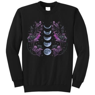 Celestial Moon Phase Boho Wildflowers Zodiac Witchcore Sweatshirt