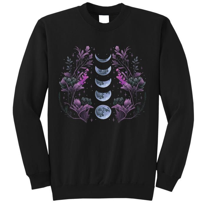 Celestial Moon Phase Boho Wildflowers Zodiac Witchcore Sweatshirt
