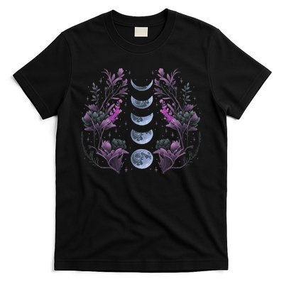Celestial Moon Phase Boho Wildflowers Zodiac Witchcore T-Shirt