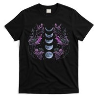 Celestial Moon Phase Boho Wildflowers Zodiac Witchcore T-Shirt