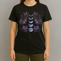 Celestial Moon Phase Boho Wildflowers Zodiac Witchcore T-Shirt
