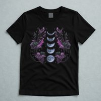 Celestial Moon Phase Boho Wildflowers Zodiac Witchcore T-Shirt