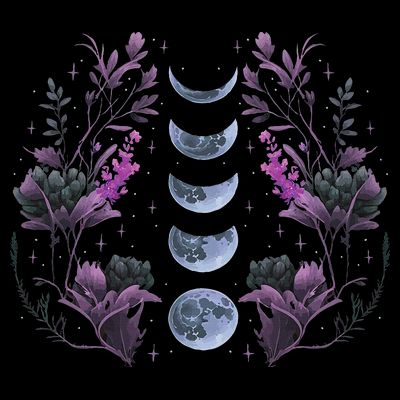 Celestial Moon Phase Boho Wildflowers Zodiac Witchcore T-Shirt