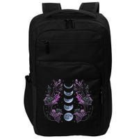Celestial Moon Phase Boho Wildflowers Zodiac Witchcore Impact Tech Backpack