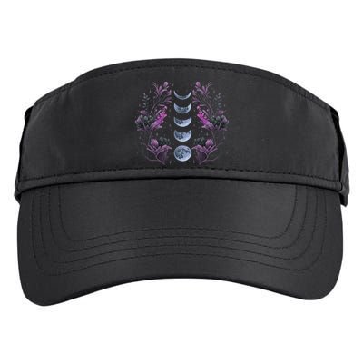 Celestial Moon Phase Boho Wildflowers Zodiac Witchcore Adult Drive Performance Visor