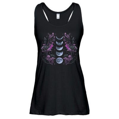 Celestial Moon Phase Boho Wildflowers Zodiac Witchcore Ladies Essential Flowy Tank