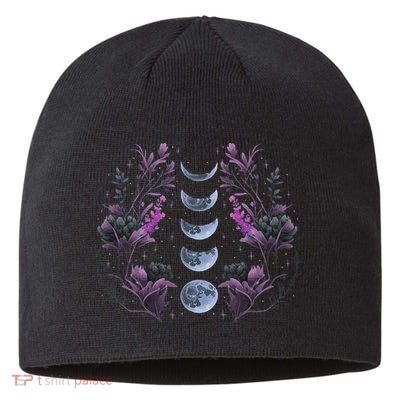 Celestial Moon Phase Boho Wildflowers Zodiac Witchcore Sustainable Beanie