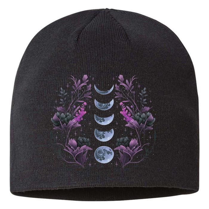 Celestial Moon Phase Boho Wildflowers Zodiac Witchcore Sustainable Beanie