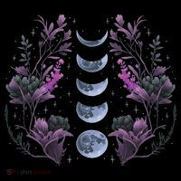 Celestial Moon Phase Boho Wildflowers Zodiac Witchcore Sustainable Knit Beanie