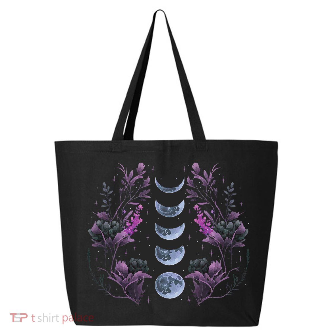 Celestial Moon Phase Boho Wildflowers Zodiac Witchcore 25L Jumbo Tote