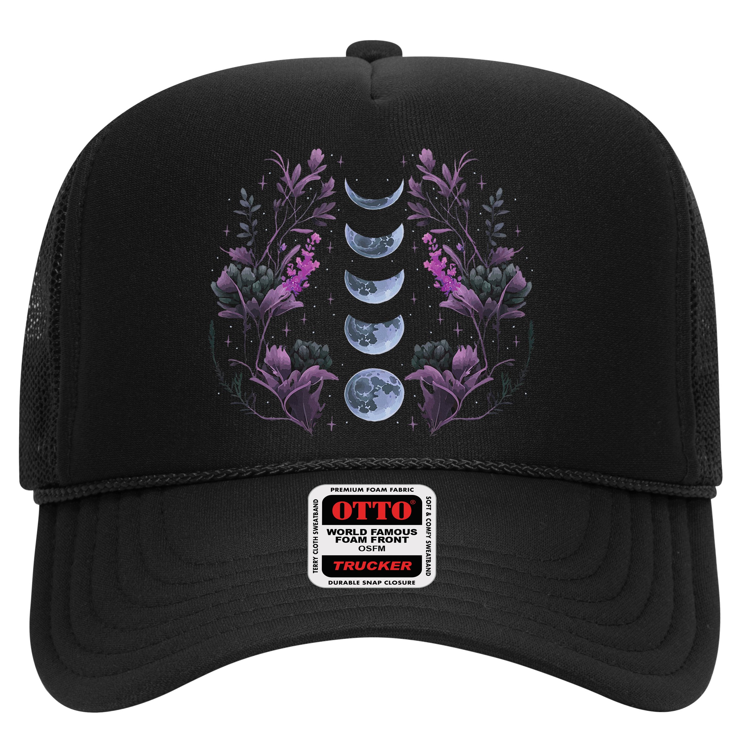 Celestial Moon Phase Boho Wildflowers Zodiac Witchcore Hat