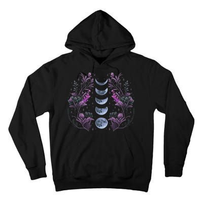 Celestial Moon Phase Boho Wildflowers Zodiac Witchcore Tall Hoodie