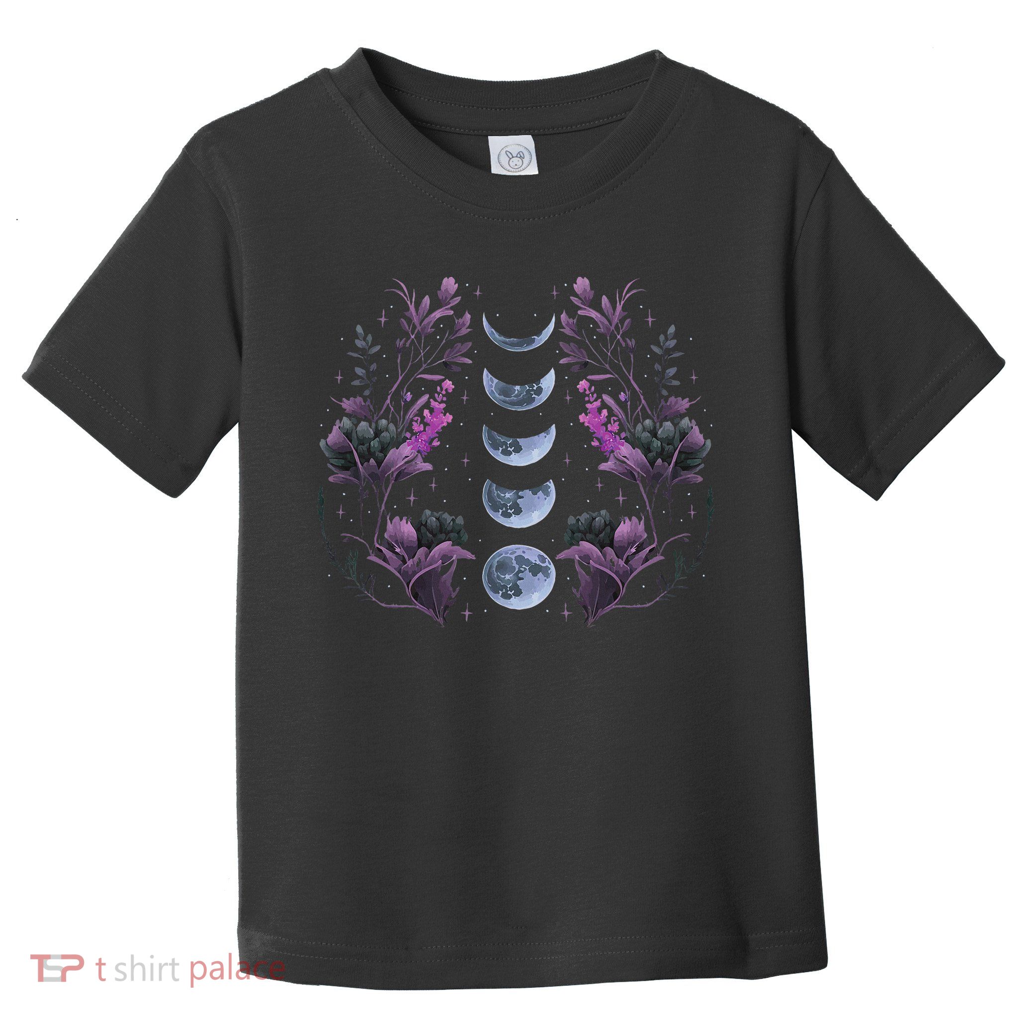 Celestial Moon Phase Boho Wildflowers Zodiac Witchcore Toddler T-Shirt