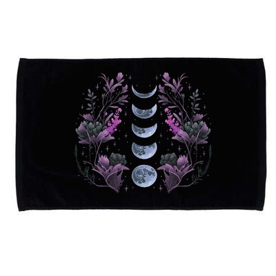 Celestial Moon Phase Boho Wildflowers Zodiac Witchcore Microfiber Hand Towel