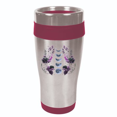Celestial Moon Phase Boho Wildflowers Zodiac Witchcore 16oz Travel Tumbler