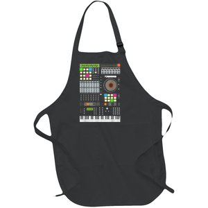 Cool Music Producer Artist For Men Women Beat Makers Full-Length Apron With Pockets