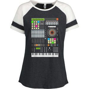 Cool Music Producer Artist For Men Women Beat Makers Enza Ladies Jersey Colorblock Tee