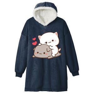 Cute Mochi Peach Cat Hooded Wearable Blanket