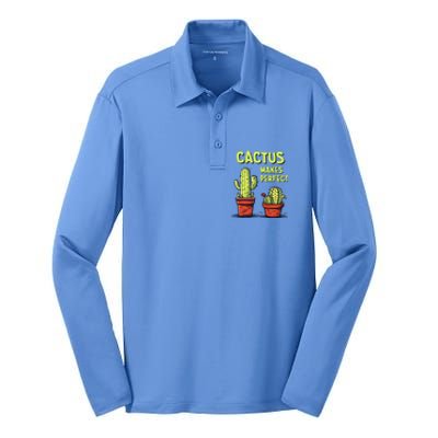 Cactus Makes Perfect For Succulent Silk Touch Performance Long Sleeve Polo