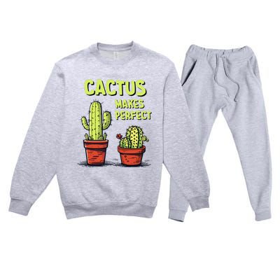 Cactus Makes Perfect For Succulent Premium Crewneck Sweatsuit Set